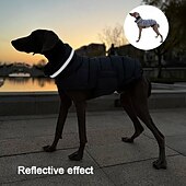 お買い得  コート-犬用 コート ジャケット パファージャケット 反射 調整可能 防水 防風 ウォーム アウトドア 犬服 for グレイハウンド 中量 ラージ