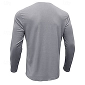 ieftine Tricou casual Henley-Bărbați Tricou Cămașă Henley Tricouri Tricou cu maneca lunga Simplu Henley Casual Concediu Manșon Lung Buzunar Butonul frontal Îmbrăcăminte Bumbac Modă Designer Comfortabil Esențiale