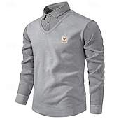 preiswerte Herrenpullover-Herren Pullover Strickpullover Herren Pullover Gerippt Stricken Standard Strick gefälschtes zweiteiliges Streifen Hemdkragen Modisch Brautkleider schlicht Freizeitskleidung Verabredung Bekleidung