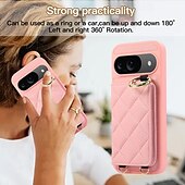 お買い得  その他のスマホケース-電話 ケース 用途 ピクセル9プロ ピクセル9プロXL Pixel 8 Pro Pixel 8 ピクセル9 バックカバー スタンド付き ストラップ付き カード挿入口 レトロ風 TPU PUレザー