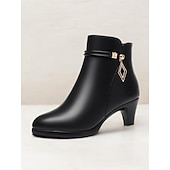 preiswerte Stiefeletten-Damenstiefeletten mit Fellfutter – warme Winterstiefeletten mit seitlichem Reißverschluss und schickem Goldakzent für Freizeit und Abendgarderobe