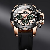 baratos Relógios Quartz-relógios onola para homens 6858 relógios de quartzo luminosos multifuncionais esportivos pulseira de silicone relógio masculino à prova d&#039;água