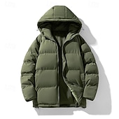 preiswerte Daunenjacken &amp; Parkas für Herren-Herren Wintermantel puffer jacket Gefütterte Jacke Tasche Polyester Freizeitskleidung Verabredung Urlaub Standard Modisch Brautkleider schlicht Komfortabel warm Herbst Winter Solide / einfarbig