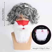 お買い得  パーティーウィッグ-人工毛ウィッグ カール バング付き 機械製 かつら ショート グレイ 合成 男性用 グレイ