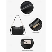 ieftine Genți Totes-geantă de umăr din piele artificială maro de damă cu curea de lanț auriu – crossbody elegant și casual pentru zi cu zi și lucru