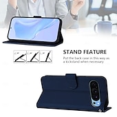 זול תיק טלפון אחר-טלפון מגן עבור Pixel 9 Pro Pixel 9 Pro XL Pixel 8 Pro Pixel 8 פיקסל 9 Pixel 7 Pixel 7 Pro Pixel 6 Pixel 6 Pro כיסוי הפוך עם מעמד עם רצועת יד חריץ לכרטיס רטרו TPU עור PU