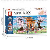 tanie Zabawki konstrukcyjne-sakura tree house building kitcity architecture inari shrine building blocks setsfor adultor wiek 12 chłopców i dziewcząt