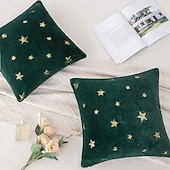 baratos Capa de almofada de férias-capas de almofada de veludo decorativas estrela 1pc macio quadrado almofada fronha para quarto sala de estar sofá cadeira