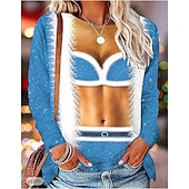 voordelige Grappige kersttrui en hoodies-Kerstmis Kerstman Pullover Grappige kersttrui 3D-afdrukken 3D Kerstmis Grappig Voor Dames Volwassenen Kerstmis Carnaval 3D afdrukken Feest Festival