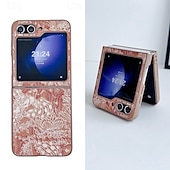 cheap Samsung Cases-Phone Case For Samsung Galaxy Z Flip 6 Z Flip 5 Z Flip 4 Z Flip 3 Back Cover Shockproof Retro PC PU Leather