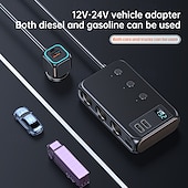 Недорогие Автомобильные зарядные устройства-Автомобильный адаптер-разветвитель для прикуривателя, зарядное устройство USB 9 в 1, 3 гнезда USB C, автомобильное зарядное устройство, адаптер с вольтметром, розетка 12 В/24 В, быстрая зарядка для телефона
