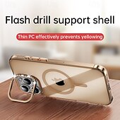 cheap iPhone Cases-Phone Case For iPhone 16 Pro Max Plus iPhone 15 Pro Max Plus iPhone 15 iPhone 14 Pro Max Back Cover with Stand Holder Magnetic Support Wireless Charging Retro TPU PC