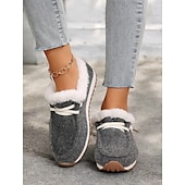 preiswerte Damenhausschuhe und -halbschuhe-Damen Winter-Schlupfschuhe mit Kunstfellfutter – gemütliche und flexible warme Freizeitschuhe für drinnen und draußen