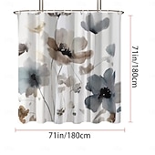 お買い得  シャワーカーテン-フック付きシャワーカーテン 180cm*180cm(70&quot;*70&quot;) ポリエステル 洗濯可能 防水 パターン バスルーム バスタブデコ 植物的フローラル