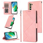 abordables Coques Samsung-téléphone Coque Pour S23 S22 S21 S20 Plus Ultra S21 FE A72 A52 A32 A22 A12 A71 A51 A31 A21s S20 FE Couvercle rabattable Avec Support avec dragonne Fente pour carte Rétro TPU faux cuir