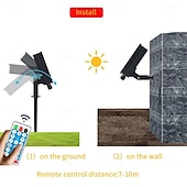 abordables Guirlandes solaires-Guirlande lumineuse solaire à LED, 10 m/20 m/30 m/50 m, lumières acryliques étanches pour l&#039;extérieur avec télécommande, plug-in pour les vacances de Noël, les fêtes,&amp;amp;décoration de jardin prise