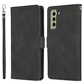 abordables Coques Samsung-téléphone Coque Pour S23 S22 S21 S20 Plus Ultra S21 FE A72 A52 A32 A22 A12 A71 A51 A31 A21s S20 FE Couvercle rabattable Avec Support avec dragonne Fente pour carte Rétro TPU faux cuir