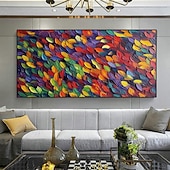 preiswerte Landschaftsgemälde-handgemachtes farbenfrohes modernes Ölgemälde auf Leinwand, großes handgemaltes abstraktes strukturiertes Boho-Ölgemälde, Wandkunst, zeitgenössisches minimalistisches Kunstwerk, Wandgemälde für
