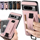 baratos Outras capas para telefone-telefone Capinha Para Pixel 9 Pro Pixel 9 Pro XL Pixel 8 Pro Pixel 8 Pixel 9 Pixel 7 Pixel 7 Pro Pixel 6 Pixel 6 Pro Capa traseira Com Suporte com pulseira Slot para cartão Retro TPU PC Couro PU