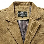abordables Blazers Clásicos para Hombres-Hombre chaqueta Negocio Fiesta de Cóctel Fiesta de Boda Moda Casual Primavera &amp; Otoño Poliéster Plano Botón Bolsillo Cómodo Botonadura Simple Chaqueta de sport Negro Color Caquí Verde Ejército