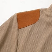 cheap Casual Henley Tee-Men&#039;s T shirt Tee Waffle Shirt Tee Top Color Block Henley Street Vacation Long Sleeve Clothing Apparel Fashion Designer Basic