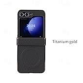 halpa Samsung-kotelot-puhelin Etui Käyttötarkoitus Z-kääntö 7 Z Flip 6 Z Flip 5 Z Flip 4 Z Flip 3 Takakuori Magneetti Tukee langatonta latausta Iskunkestävä Retro Hiilikuitu Pinnoitus