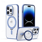 お買い得  iPhone用ケース-電話 ケース 用途 iPhone 16 Pro Max プラス iPhone 15 プロマックスプラス iPhone 14 13 12 11 Pro Max Plus iPhone 14 Pro Max iPhone 13 12 11 Pro Max バックカバー スタンド付き 磁石バックル ワイヤレス充電をサポート レトロ風 TPU アクリル