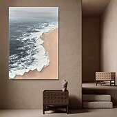 cheap Landscape Paintings-Mintura Handmade Beach Scenery Oil Paintings On Canvas Modern Wall Art Room Decoration Abstract Picture For Home Decor Rolled Frameless Unstretched Painting