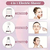 economico Rasatura e depilazione-Rasoio elettrico senza fili 4 in 1, set di rifinitura portatile ricaricabile, rasoio indolore per tutto il corpo, set di rasatura per sopracciglia, naso, viso, bikini, gambe e ascelle