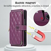 お買い得  サムスン用ケース-電話 ケース 用途 Zフリップ6 Z Flip 5 Z Flip 4 Z Flip 3 バックカバー スタンド付き ジッパ－ ストラップ付き レトロ風 TPU PUレザー