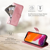abordables Coques iPhone-téléphone Coque Pour iPhone 16 Pro Max Plus iPhone 15 Pro Max Plus iPhone 14 13 12 11 Pro Max Plus iPhone 14 Pro Max iPhone 13 12 11 Pro Max Couvercle rabattable Avec Support fermeture Éclair avec