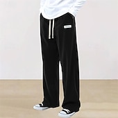 abordables Pierna Recta-Hombre Pantalones de Deporte Pantalones deportivos Pantalones Pantalones de Pana Pantalones deportivos de pierna recta Correa Bolsillo Cintura elástica Plano Comodidad Diario Deporte Moda Casual