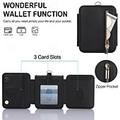 baratos Capa Samsung-telefone Capinha Para Z Flip 7 Z Virar 6 Z Flip 5 Z Flip 4 Z Flip 3 Capa traseira Com Suporte Zíper com cordão Retro TPU Couro PU