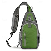 cheap Backpacks &amp; Bags-/ Hiking Sling Backpack Zipper Multi Pocket Rain Waterproof Anatomic Design Wearable Durable Outdoor Hiking Camping Military Nylon Black Army Green Blue
