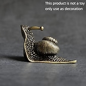 voordelige Beelden-messing slak dierenbeeldjes, retro puur koperen mini slak beeldje ornamenten bureau antieke messing thee huisdier collectie huisdecoraties voor woonkamer
