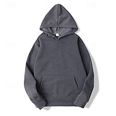 abordables Camisetas y Camisas-Hombre Sudadera Con Capucha Manga Larga Con Capucha Camiseta Al aire libre Mantiene abrigado Forro Polar Rutina de ejercicio Suave Invierno Poliéster Gris oscuro Negro Blanco Gimnasio Escalada