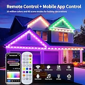 ieftine Conectat Electric-lumină permanentă 16.5-150ft rgbic inteligentă pentru exterior streașină, lumină eternitate cu control aplicație wifi tuya, ip65 impermeabil, programare diy, compatibil Alexa/google pentru decorațiuni de Crăciun și acasă
