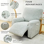 billiga Vilstol och länstol-jacquard fåtölj överdrag överdrag lazyboy överdrag soffstolsöverdrag 4-delade set, halkfri vilstol med förvaringsfickor möbelskydd för vardagsrum