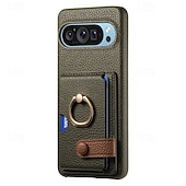 זול תיק טלפון אחר-טלפון מגן עבור Pixel 9 Pro Pixel 9 Pro XL Pixel 8 Pro Pixel 8 פיקסל 9 Pixel 7 Pixel 7 Pro Pixel 6 Pixel 6 Pro כיסוי אחורי מחזיק טבעת חריץ לכרטיס עמיד בזעזועים רטרו TPU עור PU