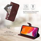 abordables Coques iPhone-téléphone Coque Pour iPhone 16 Pro Max Plus iPhone 15 Pro Max Plus iPhone 14 13 12 11 Pro Max Plus iPhone 14 Pro Max iPhone 13 12 11 Pro Max Couvercle rabattable Avec Support fermeture Éclair avec