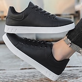 economico Sneakers da uomo-sneakers casual da uomo marroni con lacci - design minimalista con suola bianca, comfort quotidiano