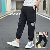 halpa Alaosat-Lapset Poikien Housut Reisitaskuhousut Housut Tilkkutäkki Tasku Yhtenäinen väri Nopeasti kuivuva Hengittävä Comfort Housut ulko- Päivittäin Perus Musta Armeijan vihreä Khaki Keski vyötärö