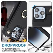 お買い得  iPhone用ケース-電話 ケース 用途 iPhone 16 Pro Max プラス iPhone 15 プロマックスプラス iPhone 14 13 12 11 Pro Max Plus iPhone 14 Pro Max iPhone 13 12 11 Pro Max バックカバー バンカーリング ストラップ付き カード挿入口 レトロ風 TPU PUレザー