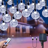 economico Striscie luci ad energia solare-10m Fili luminosi 100 LED Bianco caldo Bianco Multicolore Luci di stringa creative Feste All&#039;aperto Impermeabile Ad energia solare