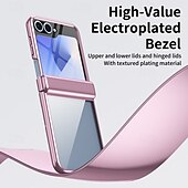 Χαμηλού Κόστους Samsung Θήκη-τηλέφωνο tok Για Z Flip 6 Z Flip 5 Πίσω Κάλυμμα και προστατευτικό οθόνης Ανθεκτική σε πτώσεις Ρετρό Επιμετάλλωση