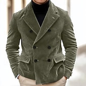 economico Blazer Classici da Uomo-Per uomo Giacca di velluto a coste Blazer in velluto a coste Attività commerciale Cocktail party Ricevimento di matrimonio Di tendenza Informale Autunno inverno Poliestere Velluto a coste Liscio