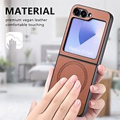 halpa Samsung-kotelot-puhelin Etui Käyttötarkoitus Z Flip 6 Z Flip 5 Z Flip 4 Z Flip 3 Takakuori Magneetti Tukee langatonta latausta Iskunkestävä Retro TPU PC
