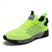 baratos Ténis para Homem-tênis esportivos respiráveis verde neon masculino – tênis de corrida de malha leve com sola acolchoada