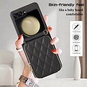 זול מארז סמסונג-טלפון מגן עבור Z Flip 6 Z Flip 5 Z Flip 4 Z Flip 3 כיסוי אחורי עם מעמד רוכסן חריץ לכרטיס רטרו TPU עור PU