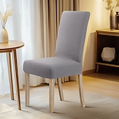 baratos Capa para Cadeira de Jantar-2 peças capa para cadeira de jantar cor de vinho, capa elástica repelente de água para assento de cadeira, elastano com protetor de fundo elástico para sala de jantar, cerimônia de casamento,